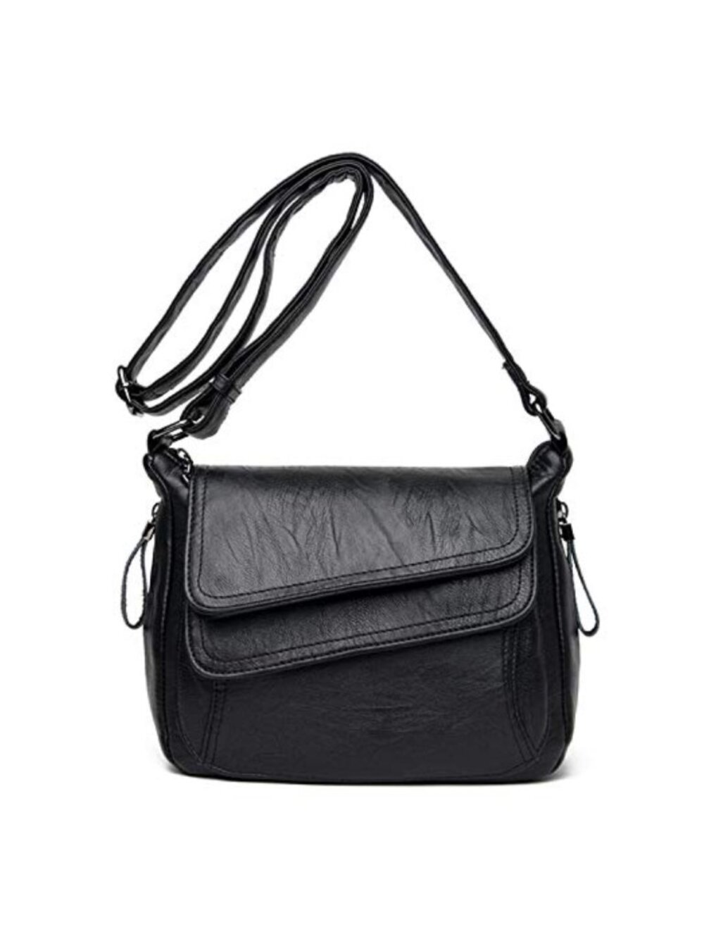 PU Leather Crossbody Hobo Shoulder Bag Medium Multi Pocket Travel Purse